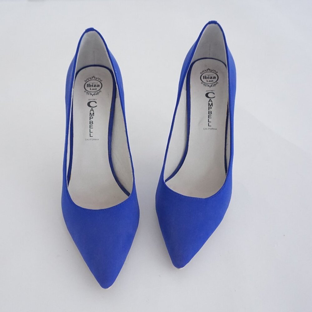 Jeffrey Campbell Blue Pointed Toe Stiletto Heels Ibiza Last Suede Pumps 8
